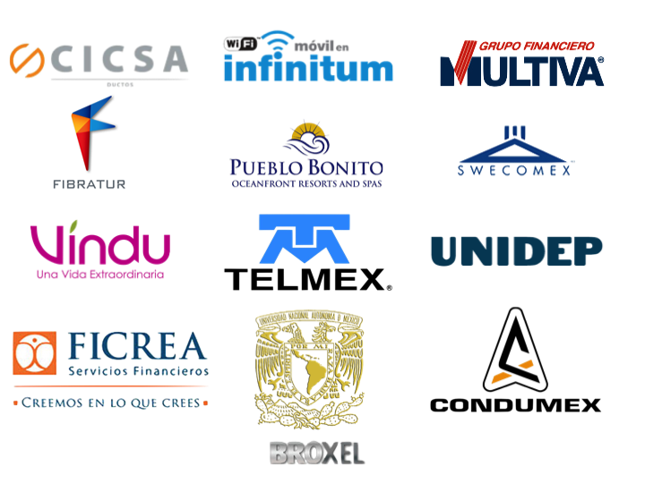 Clientes de Solertia: Telmex, Condumex, Broxel, Pueblo Bonito, UNIDEP, FICREA, UNAM y más